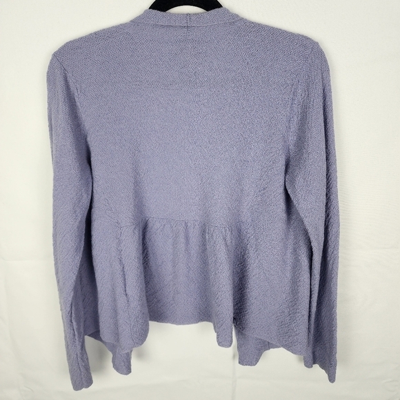Eileen Fisher Italian Yarn Wool Blue Purple Open Cardigan Textured Size PM - Picture 5 of 7